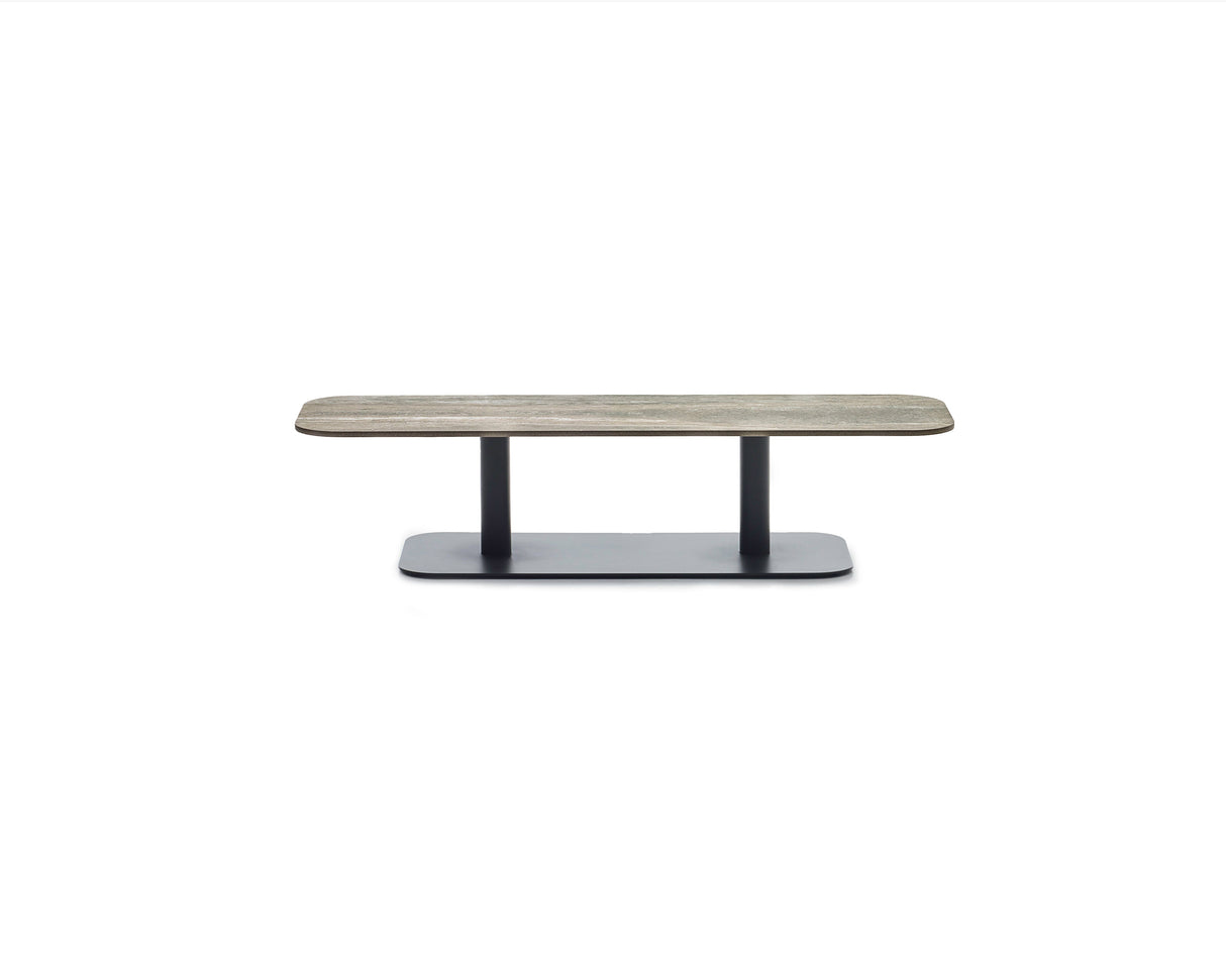 Vincent Sheppard Kodo Table basse 129x45cm Structure Fossil Grey + Plateau Flint