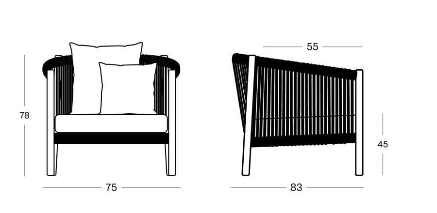 Vincent Sheppard Lento lounge chair avec coussins