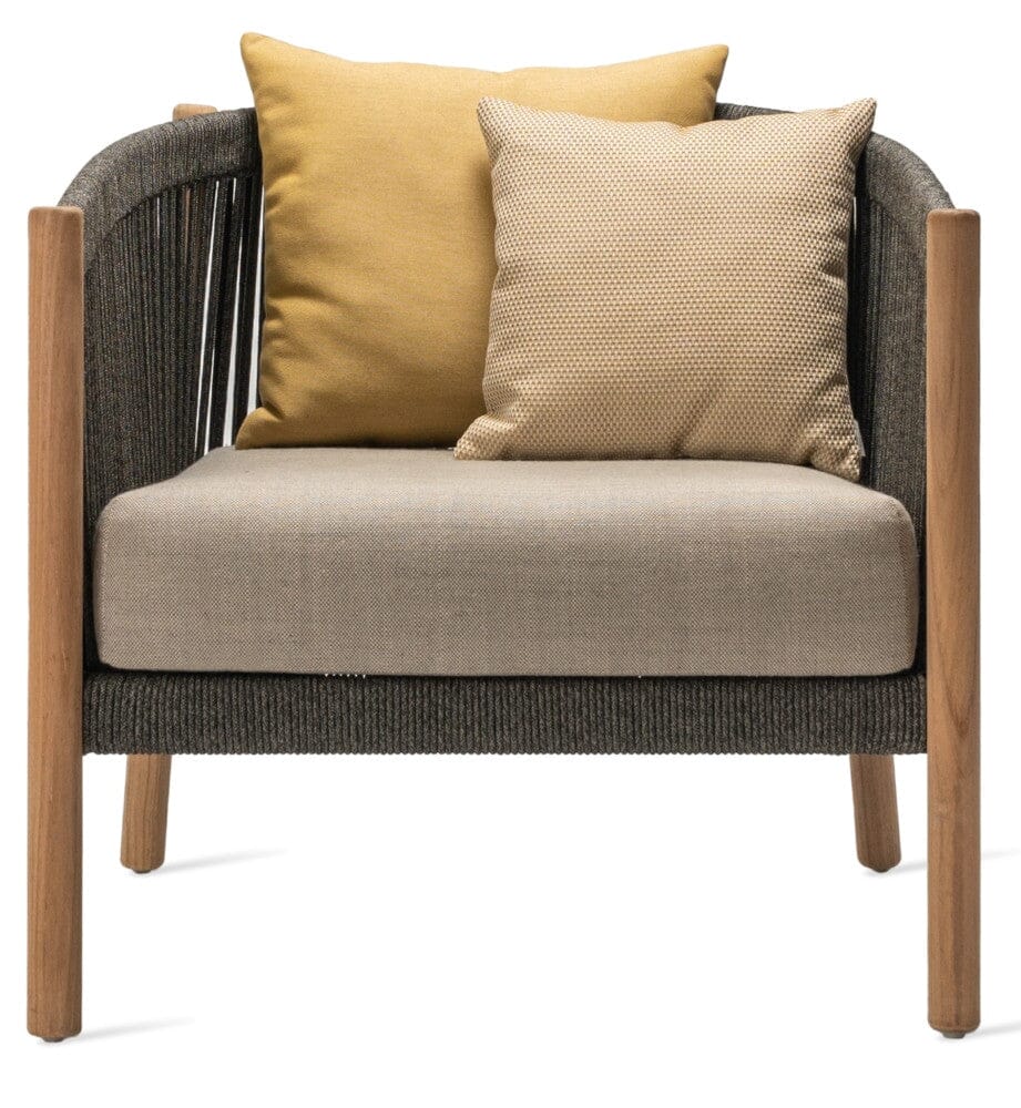 Vincent Sheppard Lento lounge chair avec coussins Assise: couleur Stone - Dossier: 2 coussins déco: Amber + Mustard