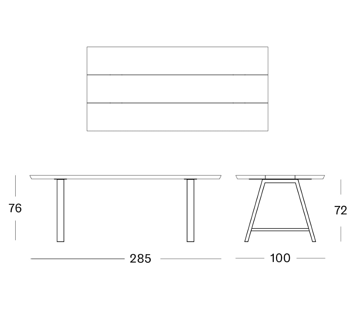 Vincent Sheppard Matteo Dining Table 285x100cm Teak Top