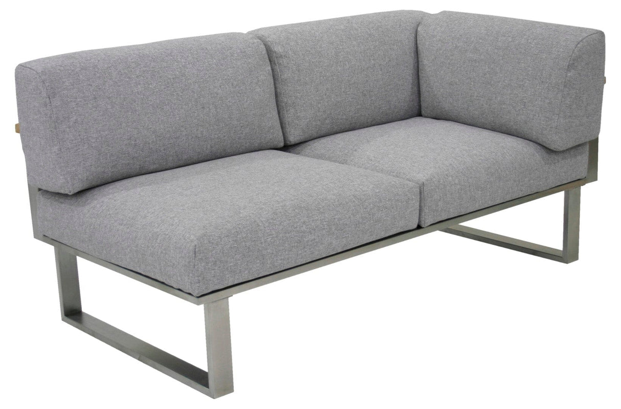 Zebra Belvedere Canapé 2 places accoudoir droite Inox / Grey