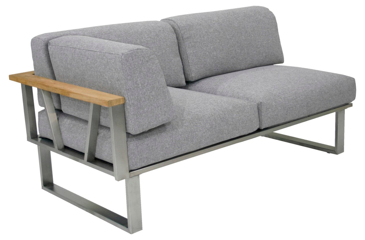 Zebra Belvedere Canapé 2 places accoudoir gauche Inox / Grey