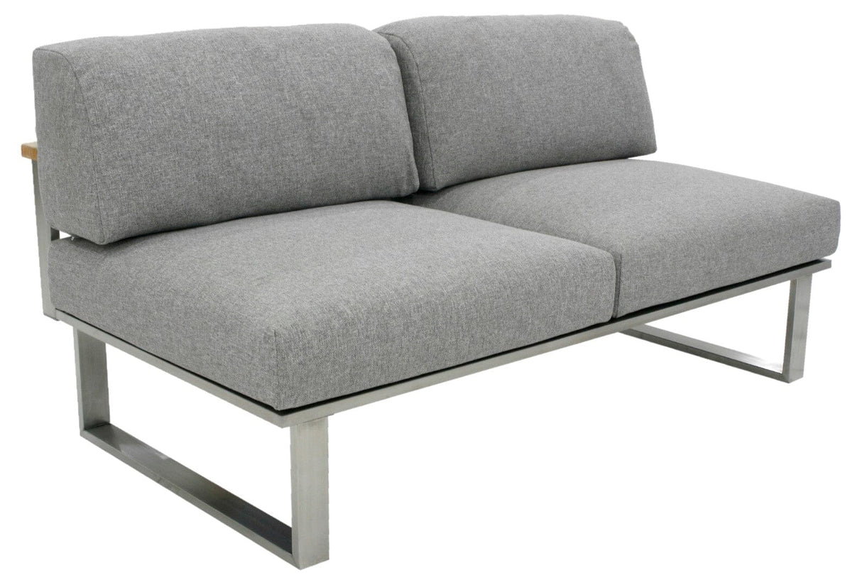 Zebra Belvedere Module central 2 places Inox / Grey