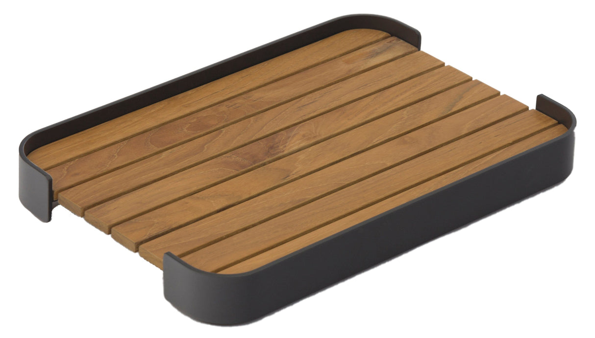 Zebra Carry Tray Plateau carré 48x32cm teck Graphite/Teck