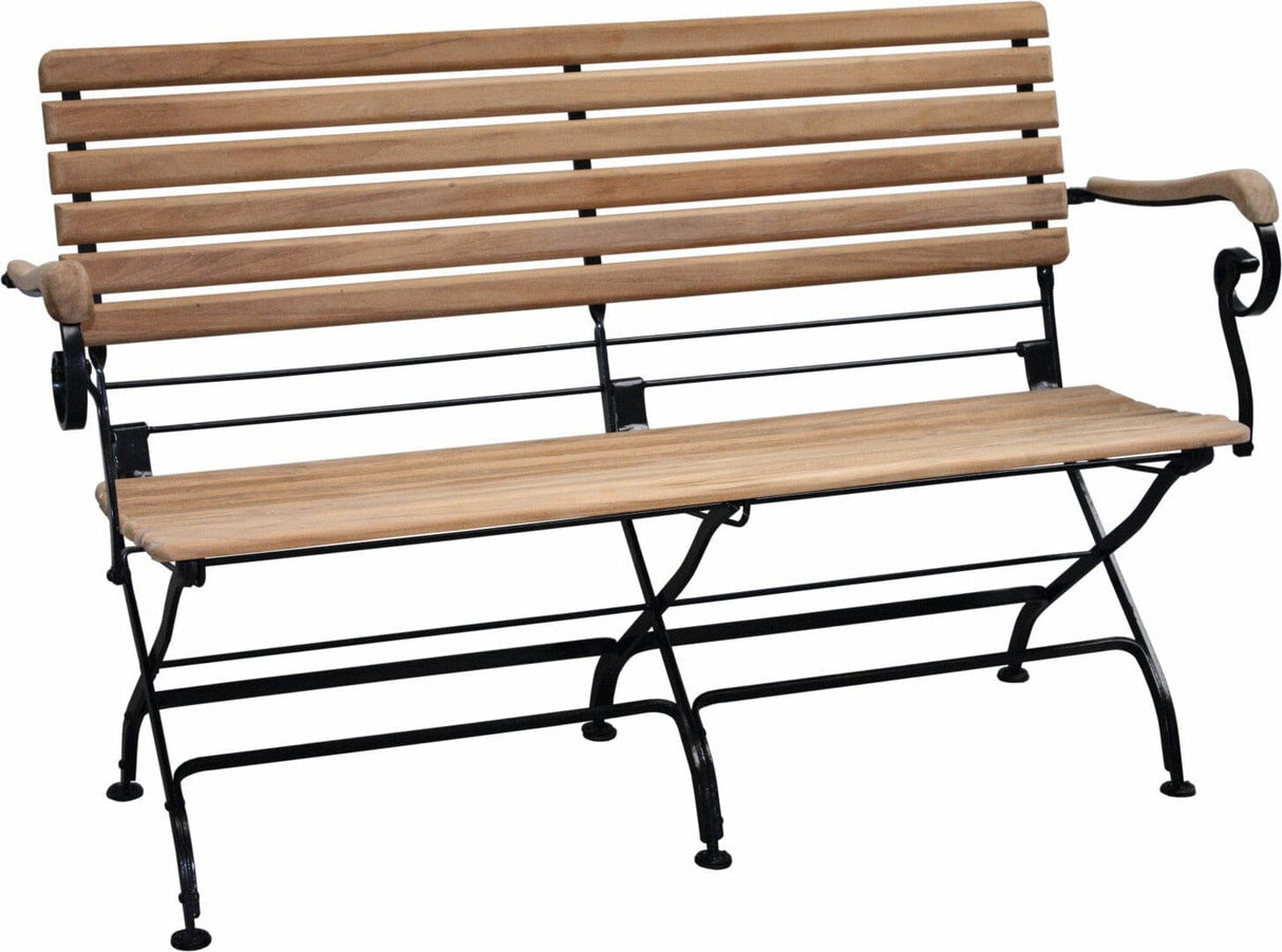 Zebra Florence Banc pliant teck / acier Noir / Teck Naturel