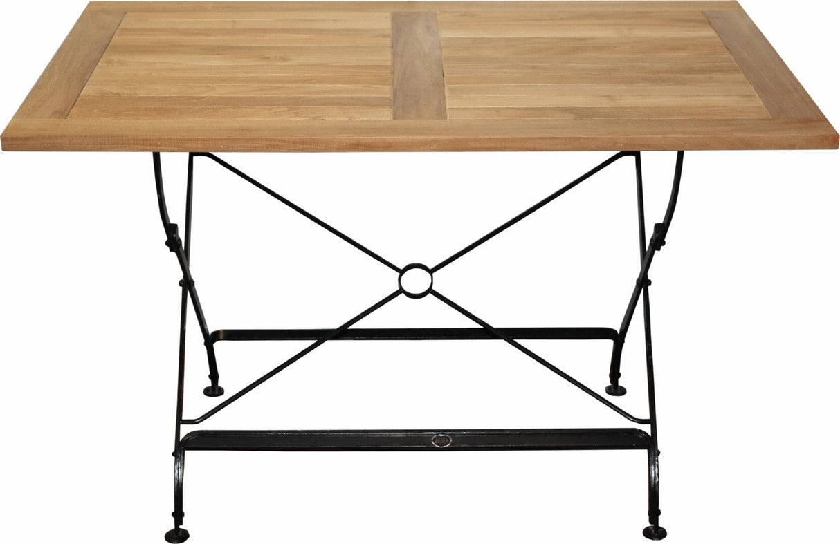 Zebra Florence Table repas pliante 120x80 teck / acier Noir / Teck Naturel