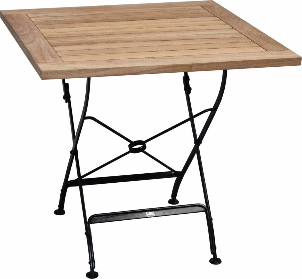 Zebra Florence Table repas pliante 80x80cm teck / acier Noir / Teck Naturel