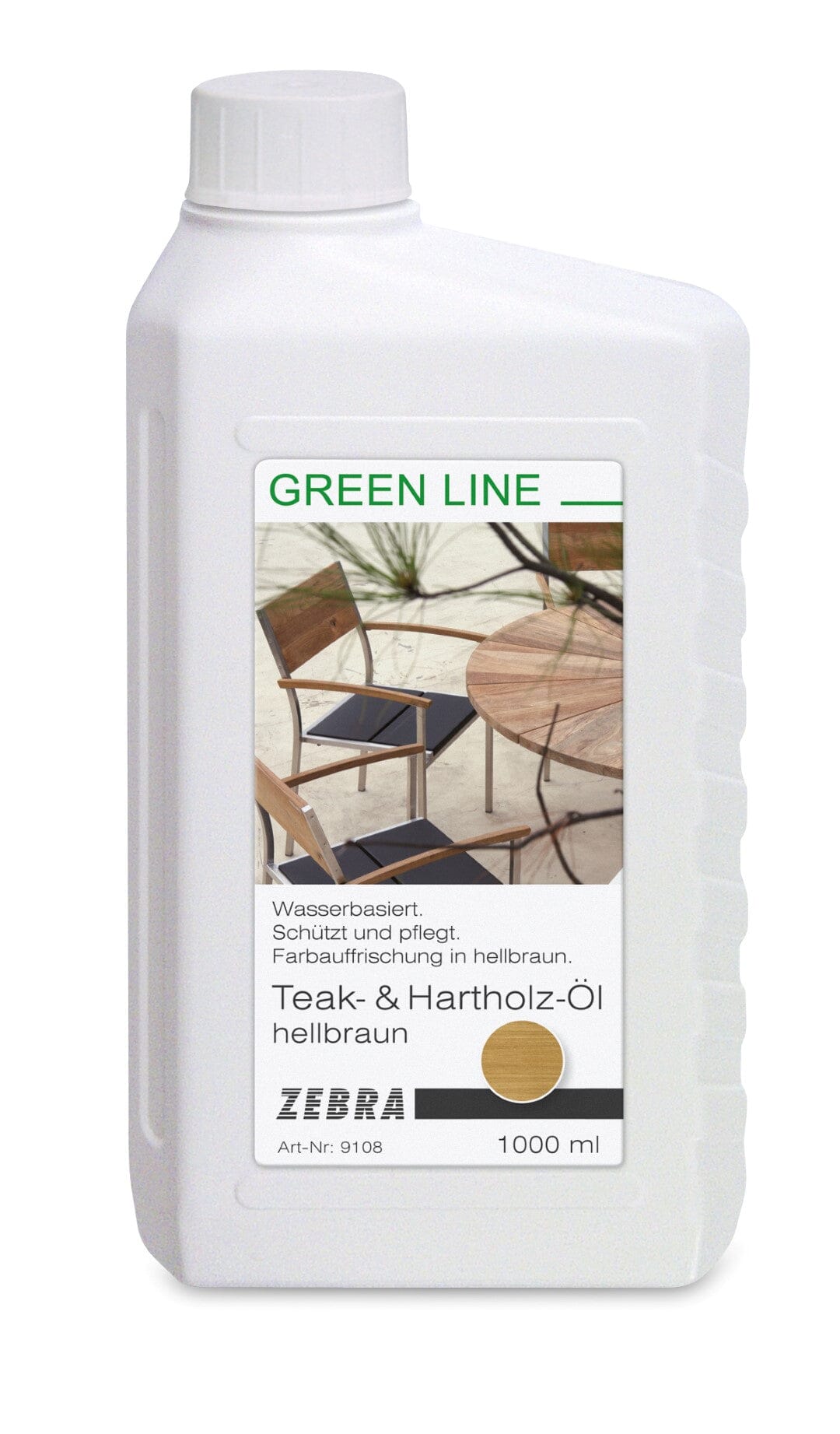 Zebra Greenline Huile pour teck teinte brun clair 1 Litre