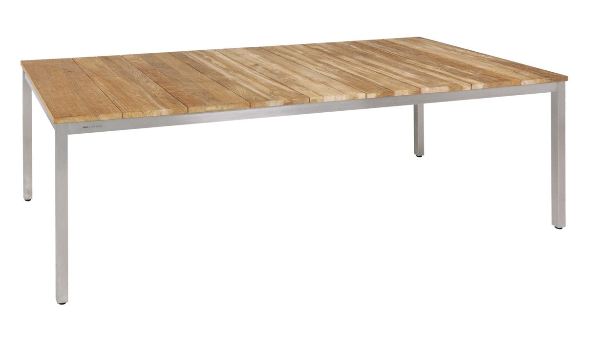 Zebra Naxos Table repas 220x100cm Inox / Teck