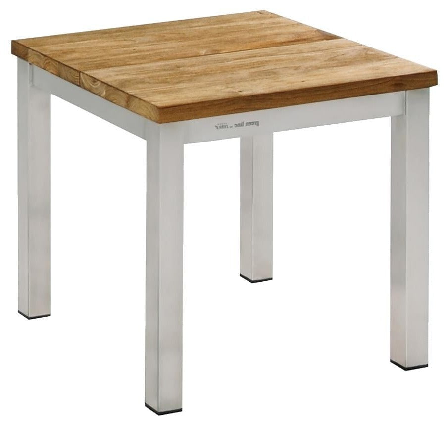 Zebra Naxos Tabouret - Table basse 45x45cm H:45cm Inox / Teck