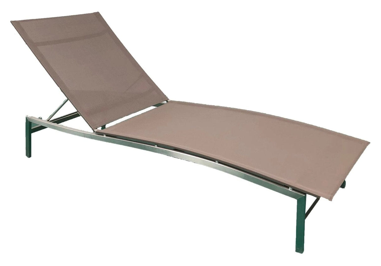 Zebra One Chaise longue inox empilable Taupe