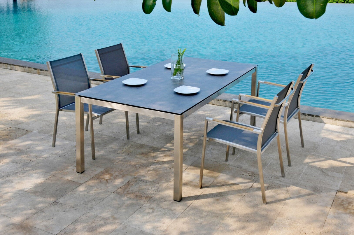 Zebra Opus Piètement de table en inox 180x100cm H:75cm