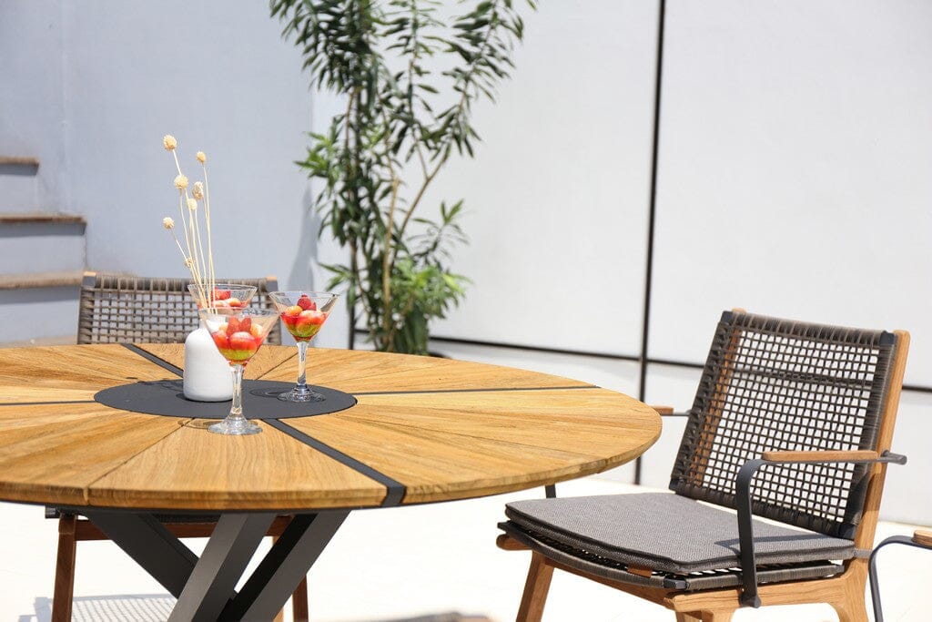 Zebra Oryx Edge Alu Table repas Ø135cm avec champ suisse