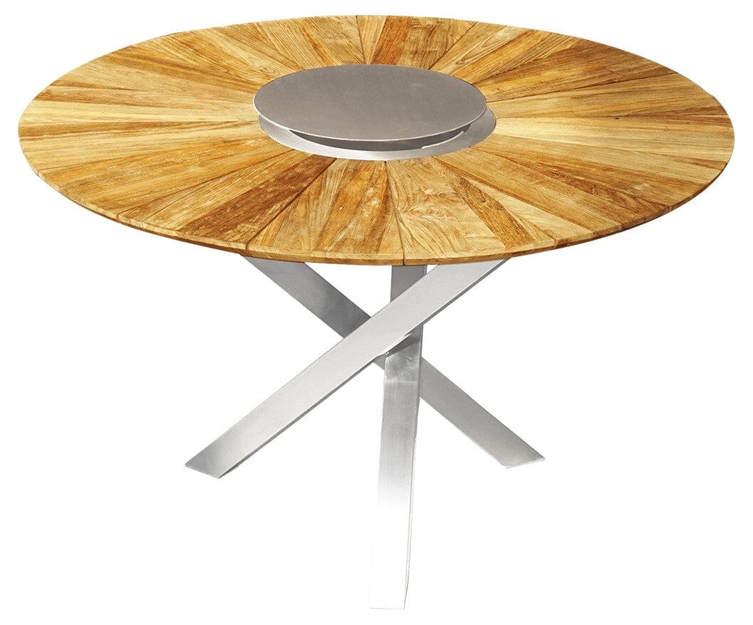 Zebra Oryx Table repas ORYX Ø 120cm Inox / Teck