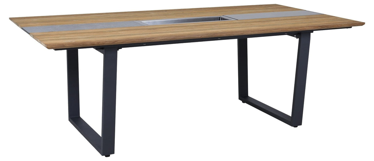 Zebra Phönix Table repas 220x110cm Graphite / Teck