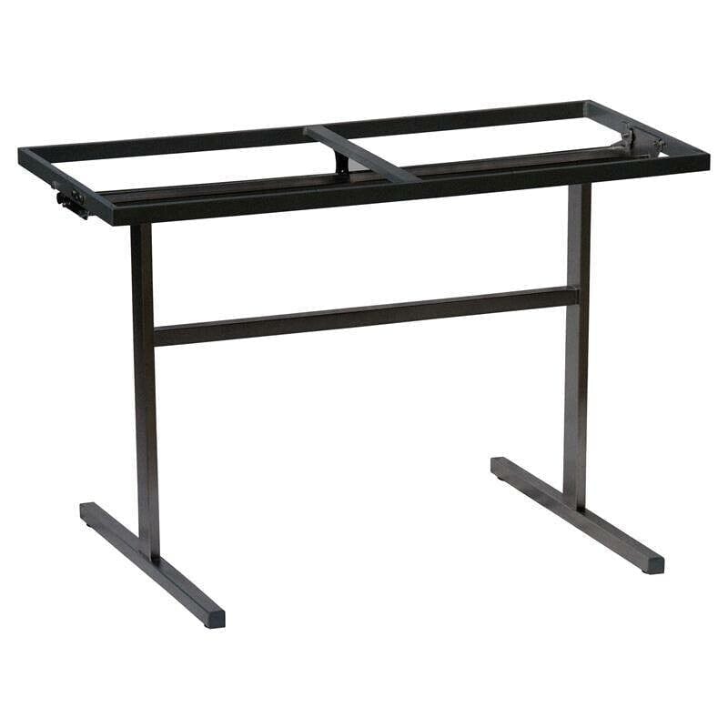 Zebra Pin Piètement de table double colonnes inox Graphite