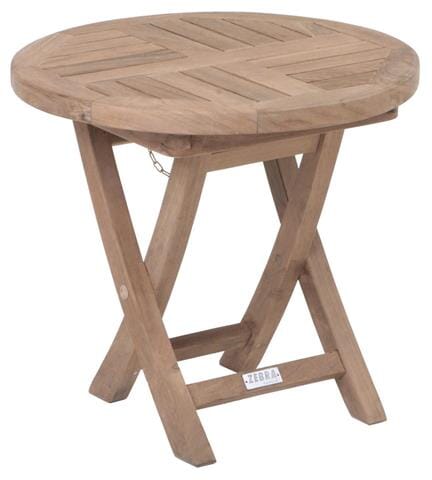 Zebra Poker Table basse pliante Ø50cm en teck Teck Naturel