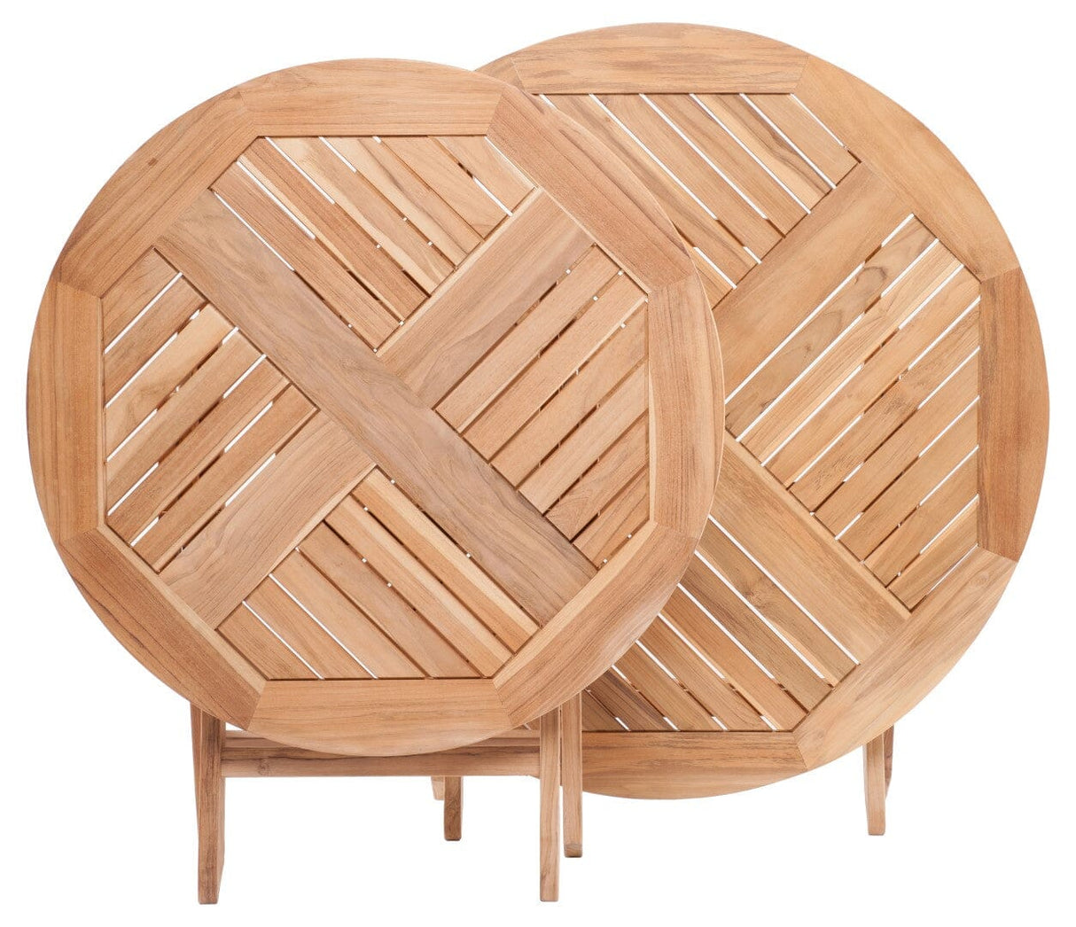 Zebra Poker Table repas pliante Ø 50cm en teck