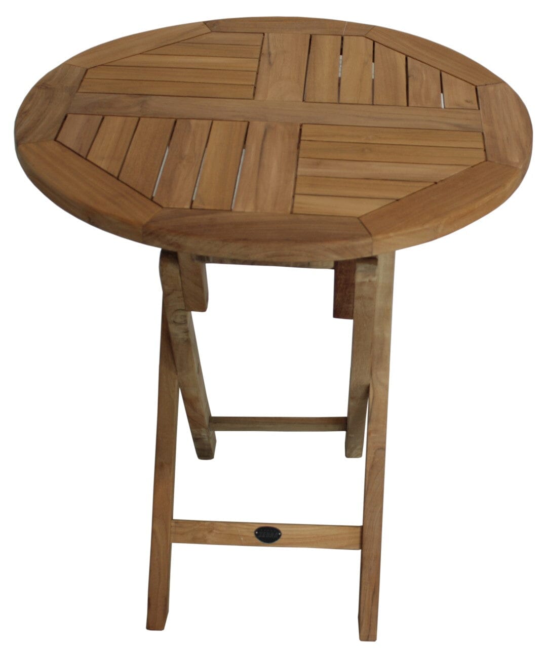 Zebra Poker Table repas pliante Ø 70cm en teck Teck Naturel