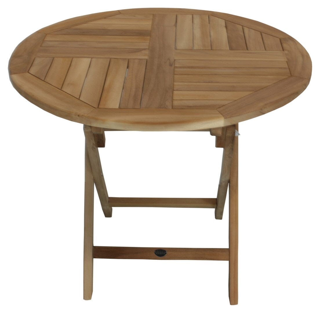 Zebra Poker Table repas pliante Ø110cm en teck Teck Naturel