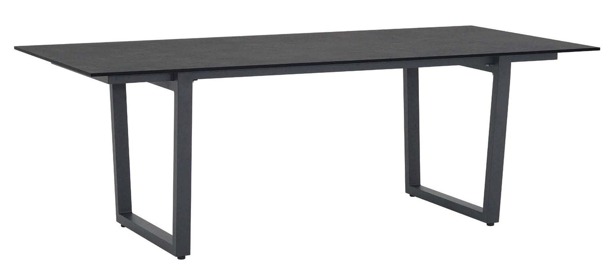 Zebra Unyx Table repas HPL 220x100cm Alu Graphit / Hpl Volcanic Stone