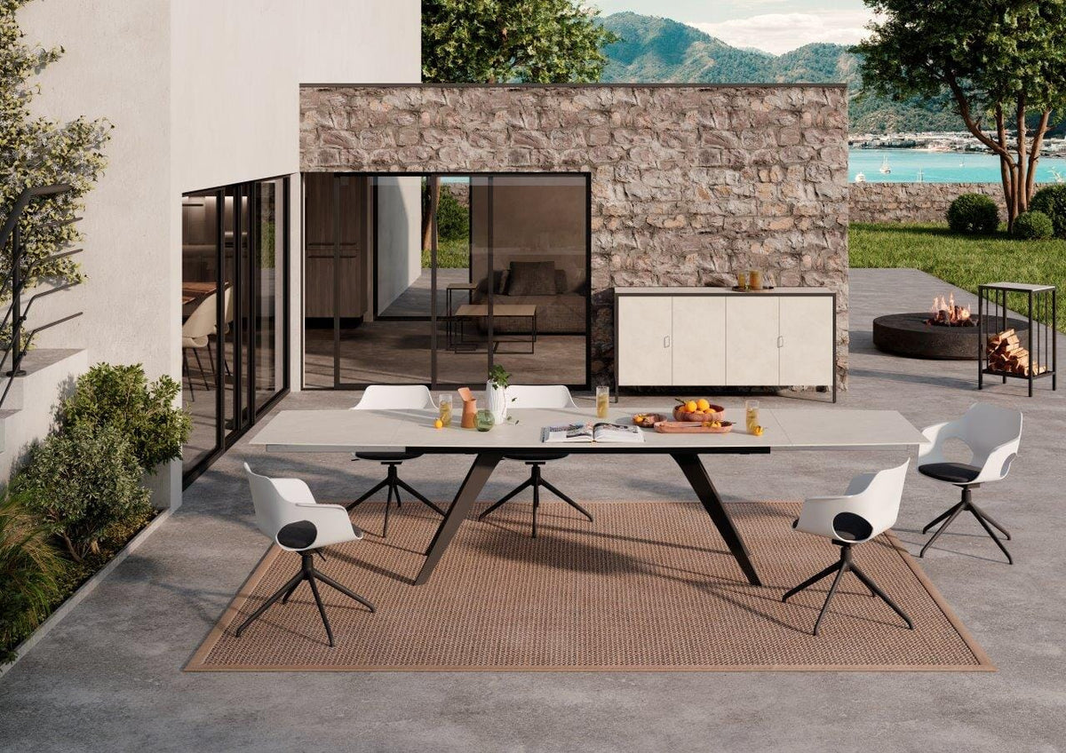 Zumsteg Lineo Z261 Table à double rallonges avec plateau céramique ovale Bootsform