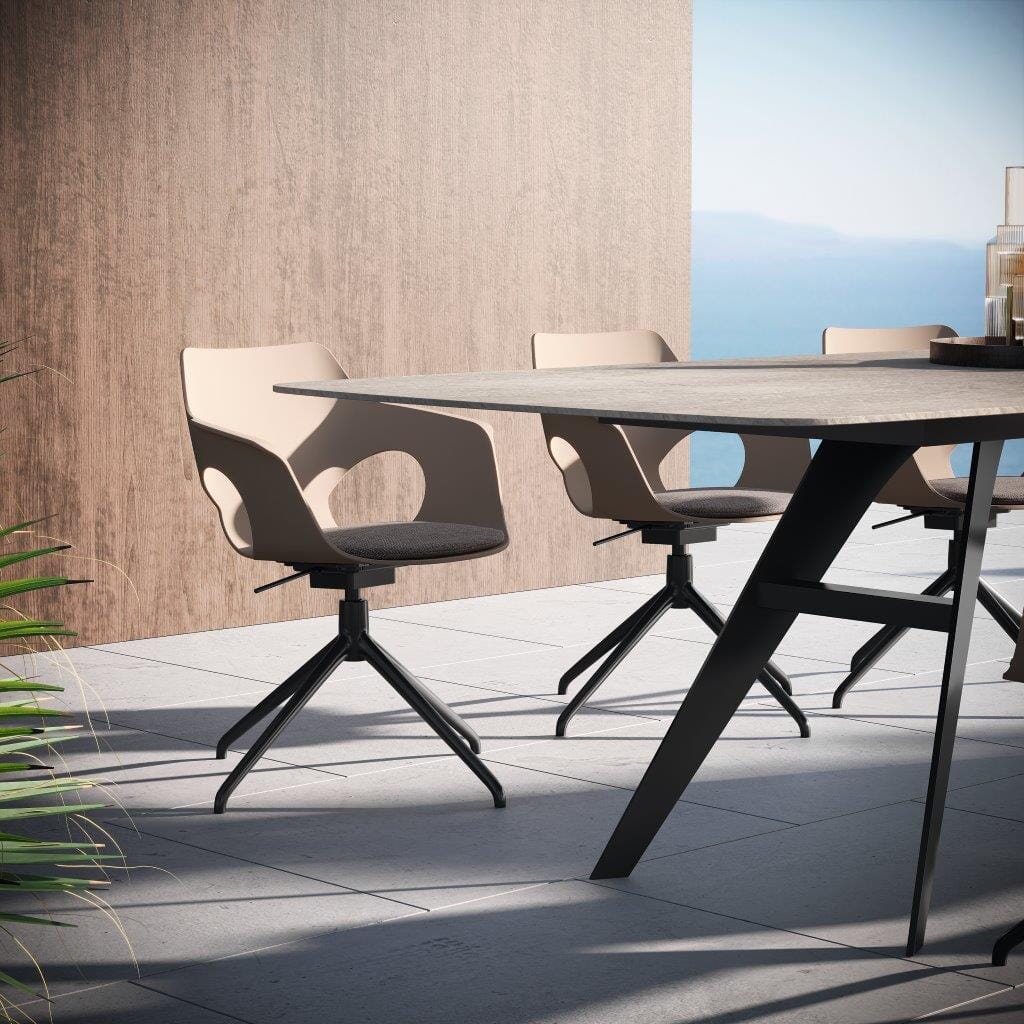 Zumsteg Lineo Z261 Table à double rallonges avec plateau céramique ovale Bootsform