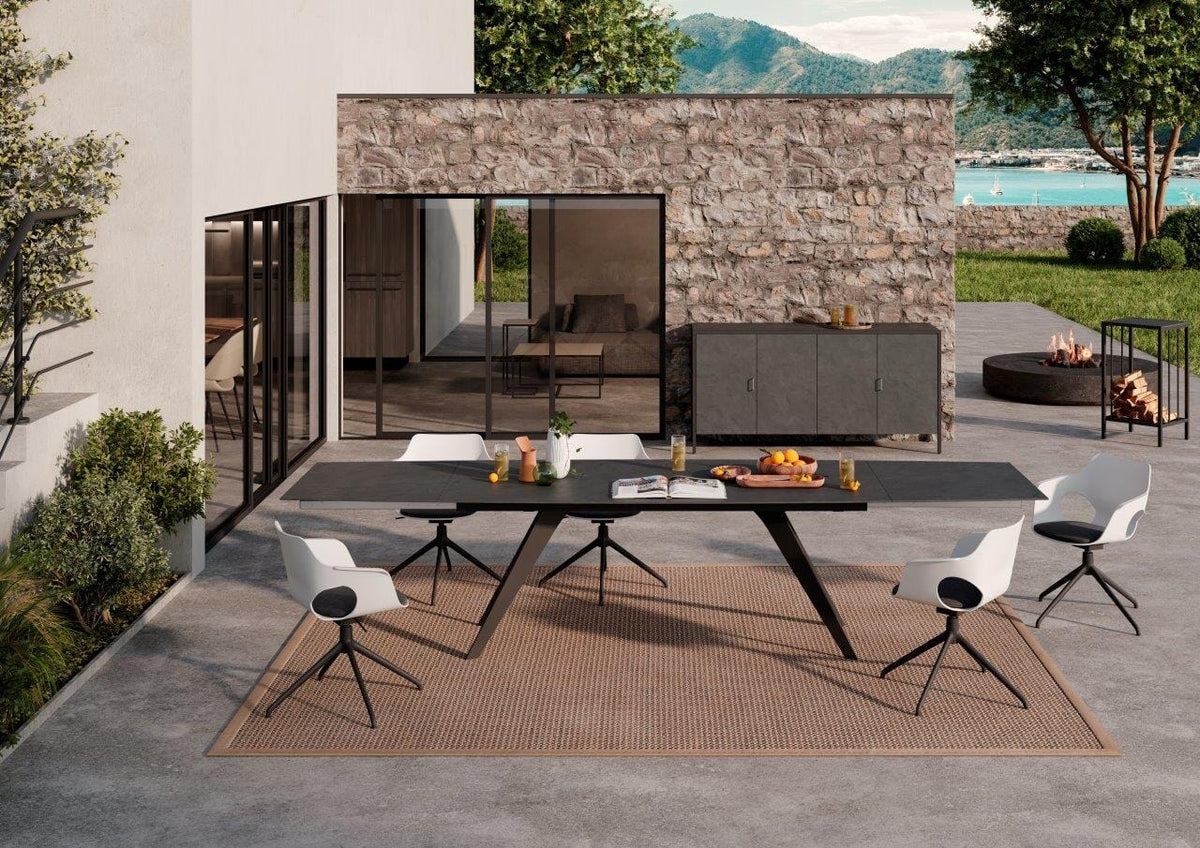 Zumsteg Lineo Z261 Table à double rallonges avec plateau céramique ovale Bootsform
