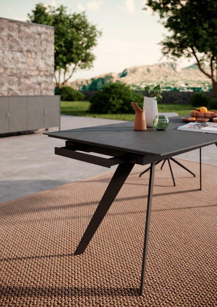 Zumsteg Lineo Z261 Table à double rallonges avec plateau céramique ovale Bootsform