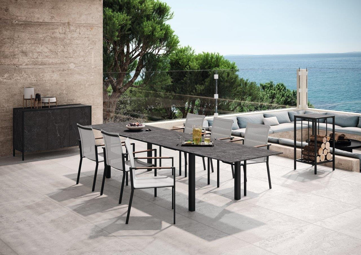 Zumsteg Slim Fauteuil repas inox chromé noir