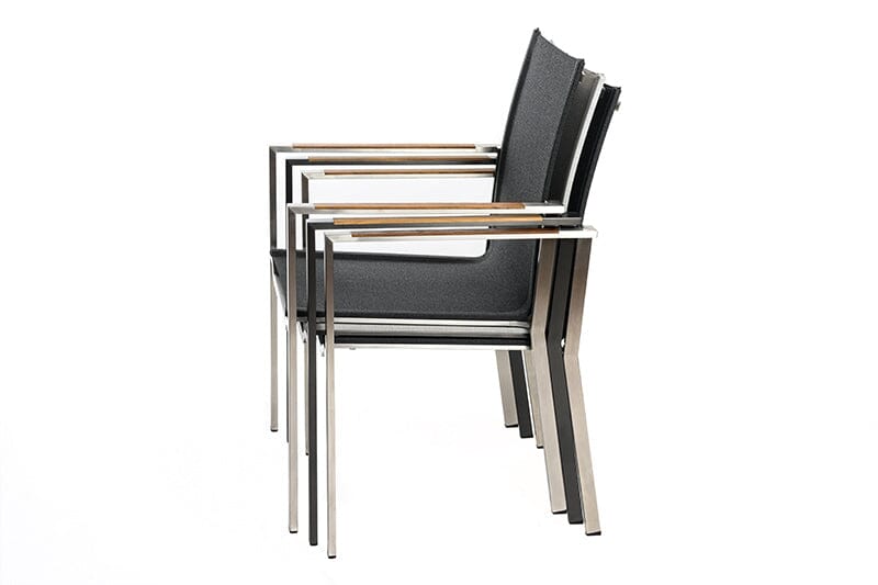 Zumsteg Slim Fauteuil repas inox chromé noir