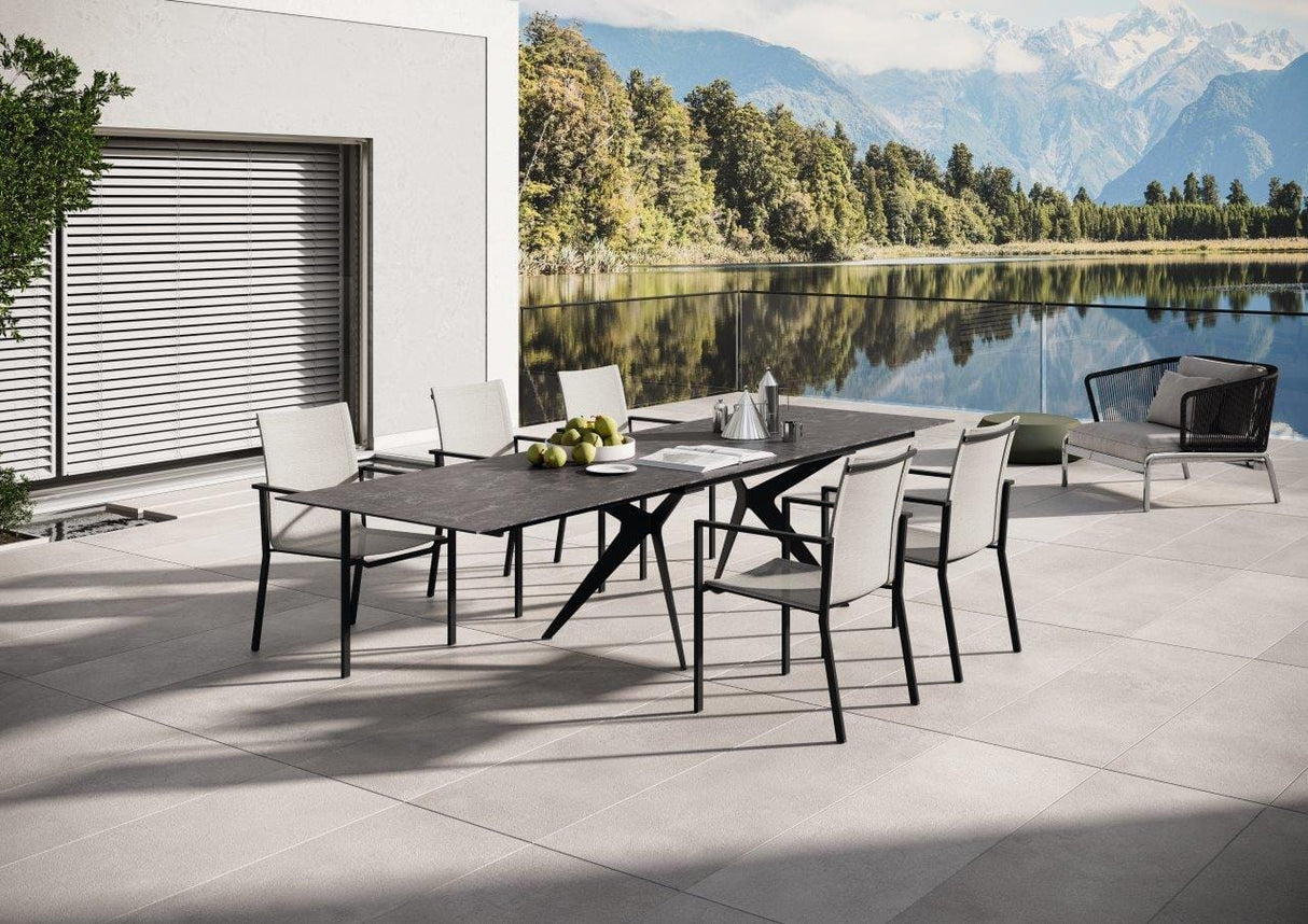 Zumsteg Slim Fauteuil repas inox chromé noir