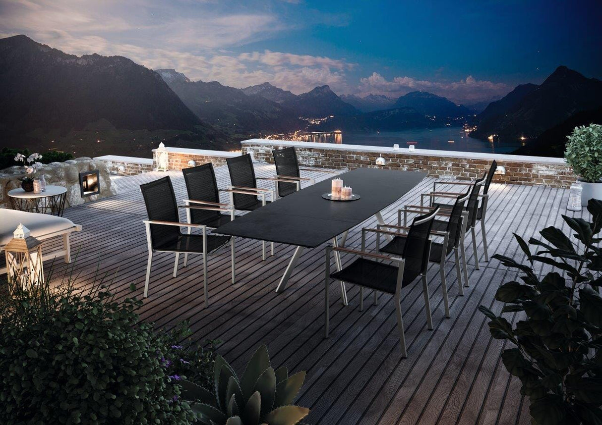 Zumsteg Slim Fauteuil repas inox chromé noir