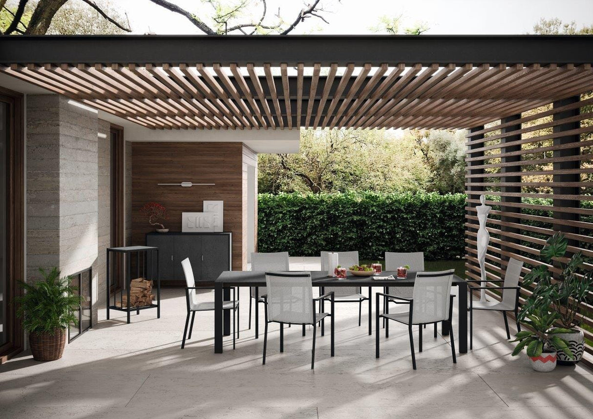 Zumsteg Slim Fauteuil repas inox chromé noir