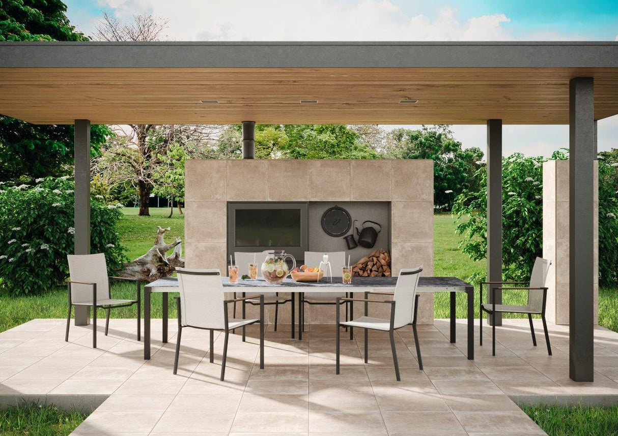 Zumsteg Slim Fauteuil repas inox chromé noir