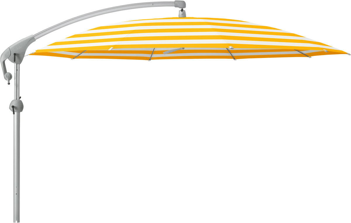 Glatz Parasol PENDALEX P+ rond Cat.5 624 Yellow Stripe Alu naturel eloxe