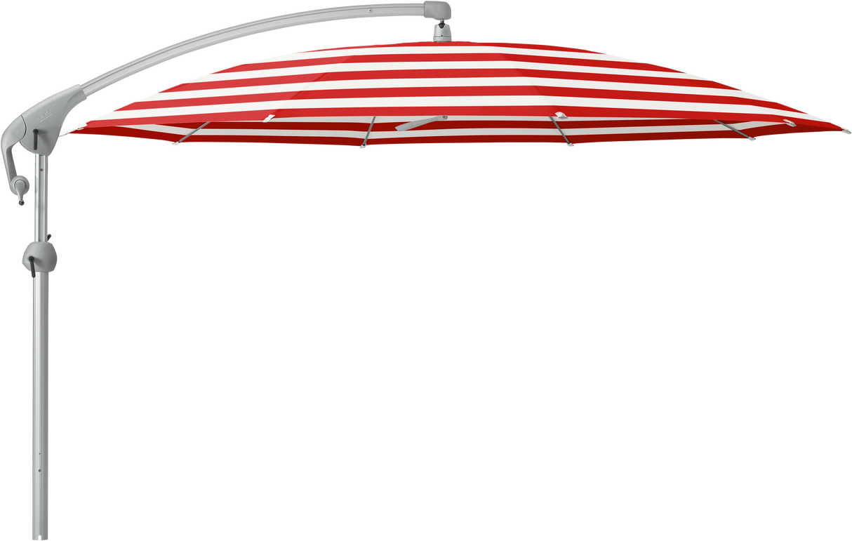 Glatz Parasol PENDALEX P+ rond Cat.5 800 Red Stripe Alu naturel eloxe