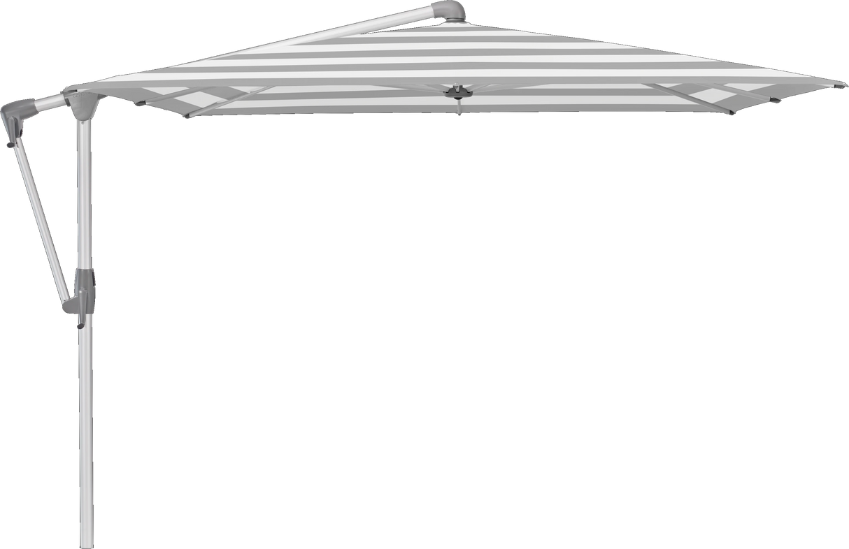 Glatz Parasol SUNWING Casa carre Cat.5 555 Grey Stripe Alu naturel anodise