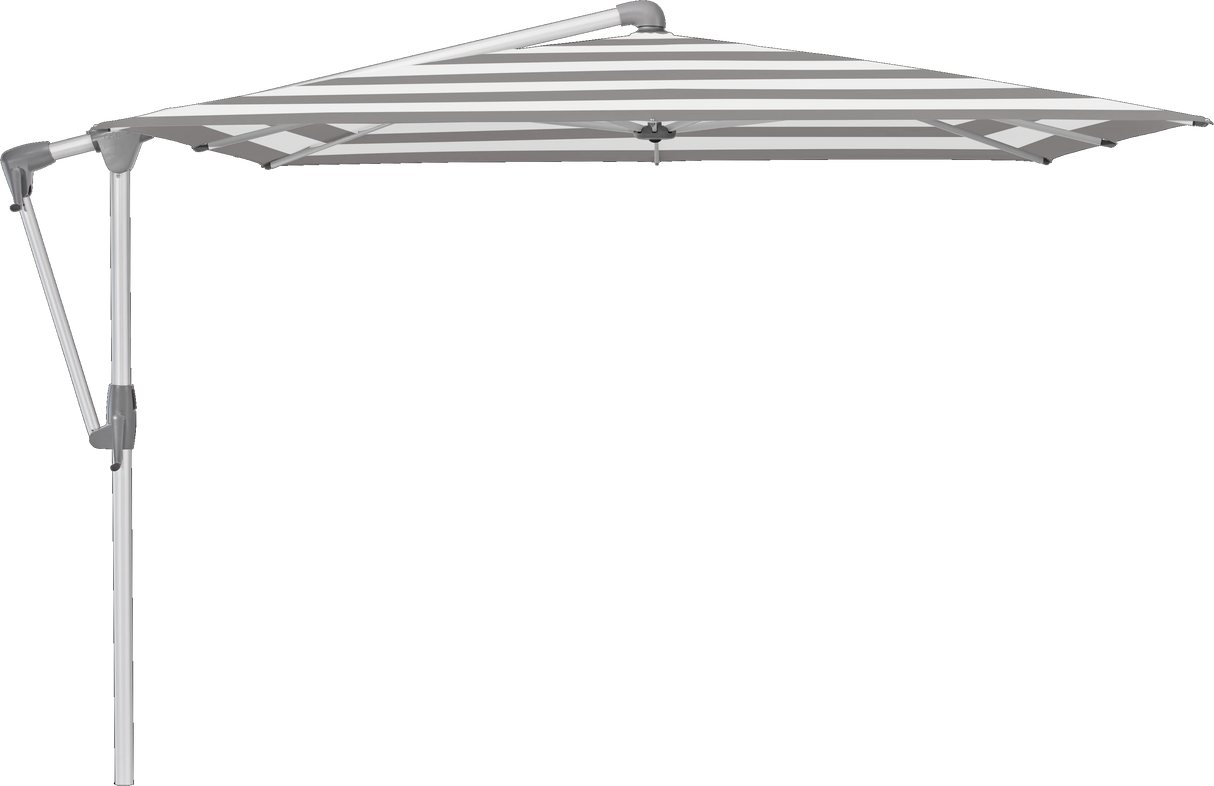 Glatz Parasol SUNWING Casa carre Cat.5 570 Steel Stripe Alu naturel anodise