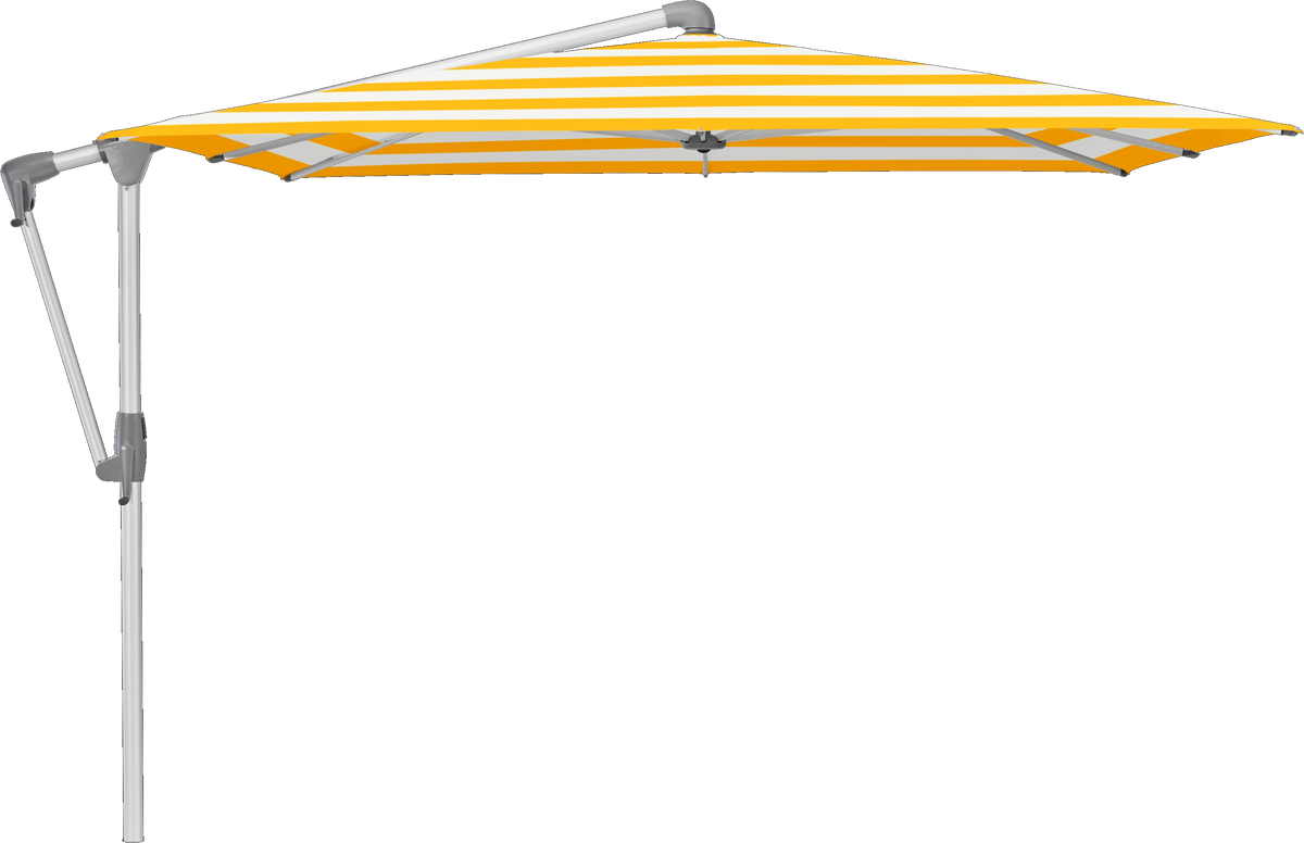 Glatz Parasol SUNWING Casa carre Cat.5 624 Yellow Stripe Alu naturel anodise