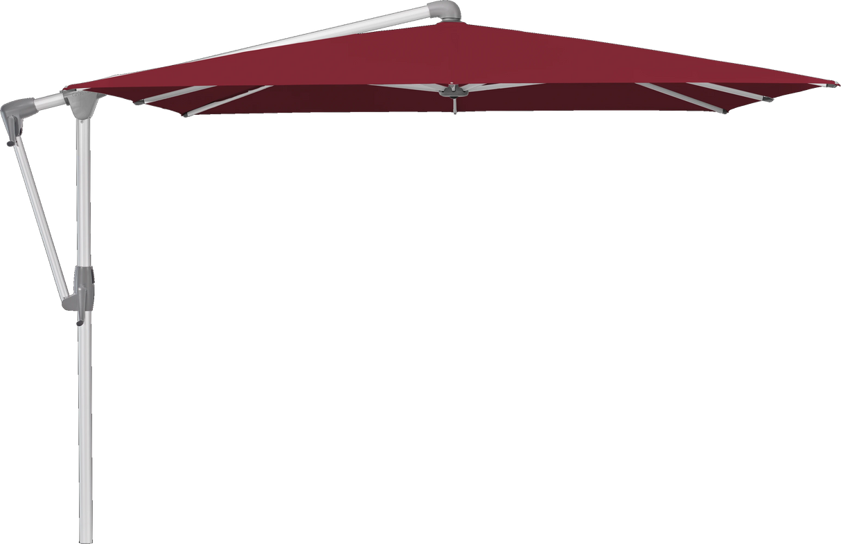 Glatz Parasol SUNWING Casa carre Cat.5 645 Burgundy Alu naturel anodise