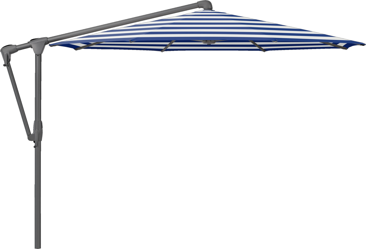 Glatz Parasol SUNWING Casa carre Cat.5 602 Blue Stripe Alu laque anthracite