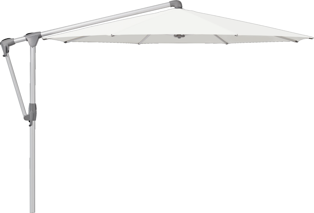 Glatz Parasol SUNWING Casa rond Cat.5 510 White Alu naturel anodise