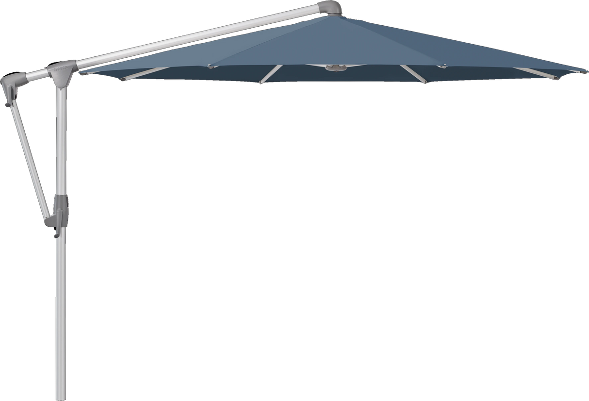 Glatz Parasol SUNWING Casa rond Cat.5 600 Wave Alu naturel anodise