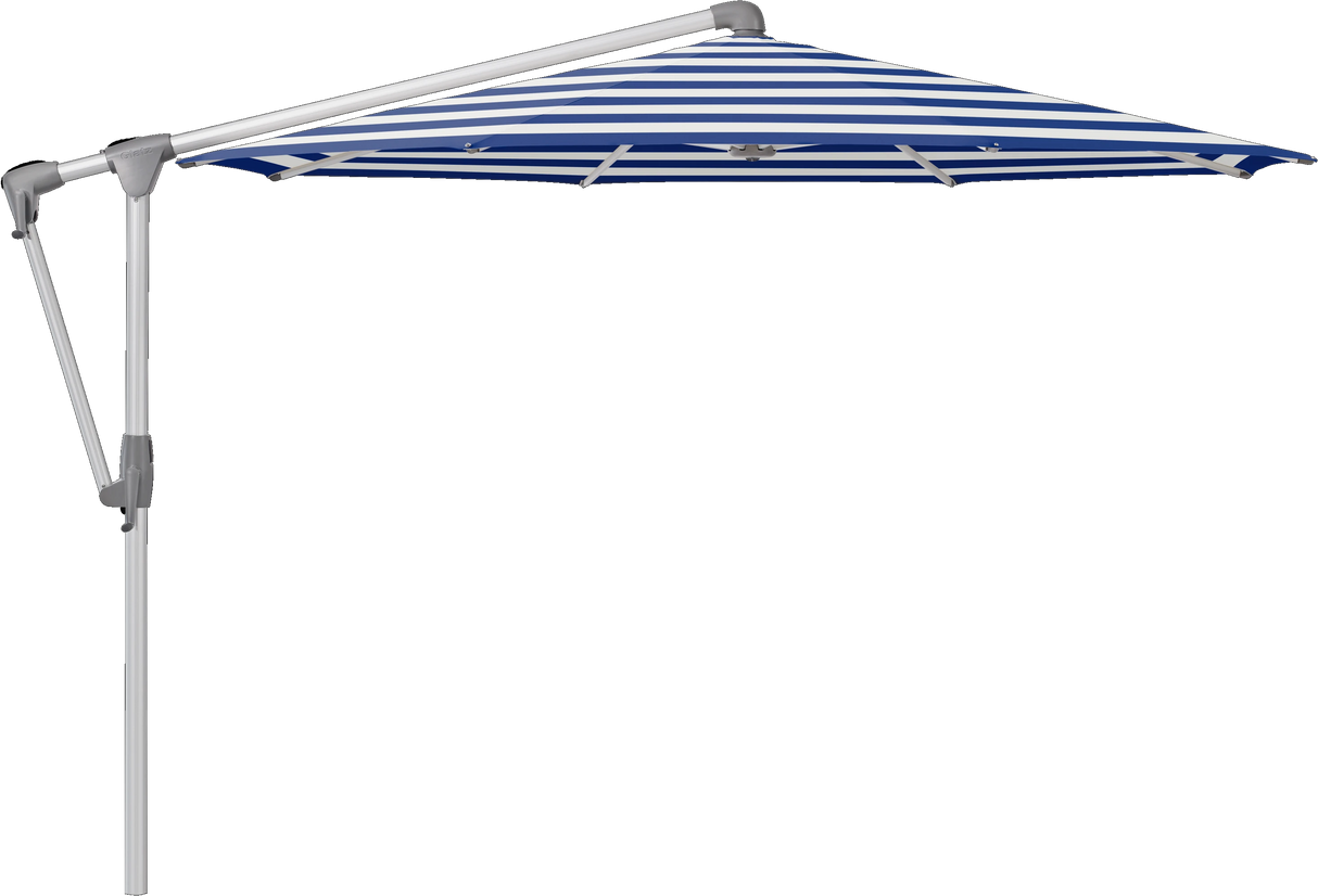 Glatz Parasol SUNWING Casa rond Cat.5 602 Blue Stripe Alu naturel anodise