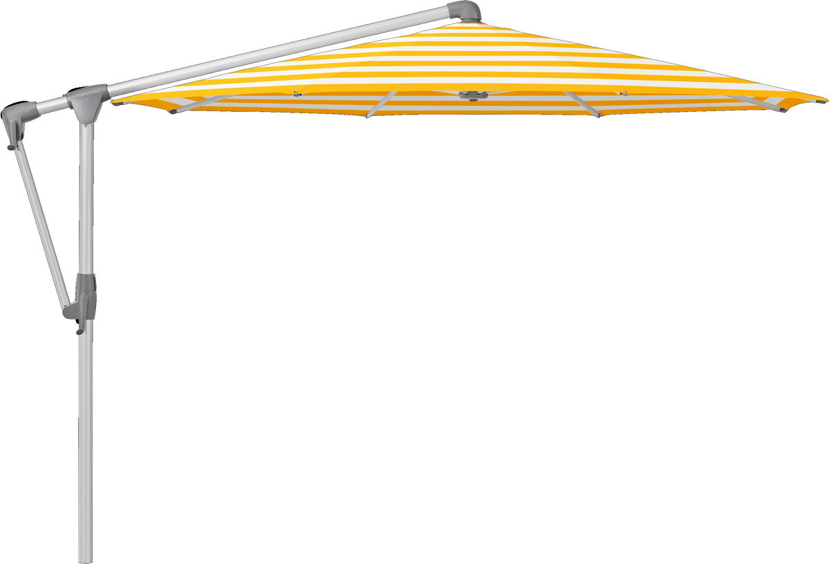 Glatz Parasol SUNWING Casa rond Cat.5 624 Yellow Stripe Alu naturel anodise