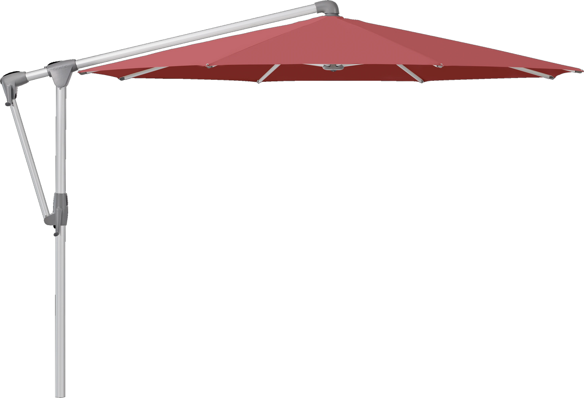 Glatz Parasol SUNWING Casa rond Cat.5 637 Cherry Alu naturel anodise