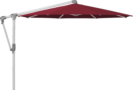 Glatz Parasol SUNWING Casa rond Cat.5 645 Burgundy Alu naturel anodise