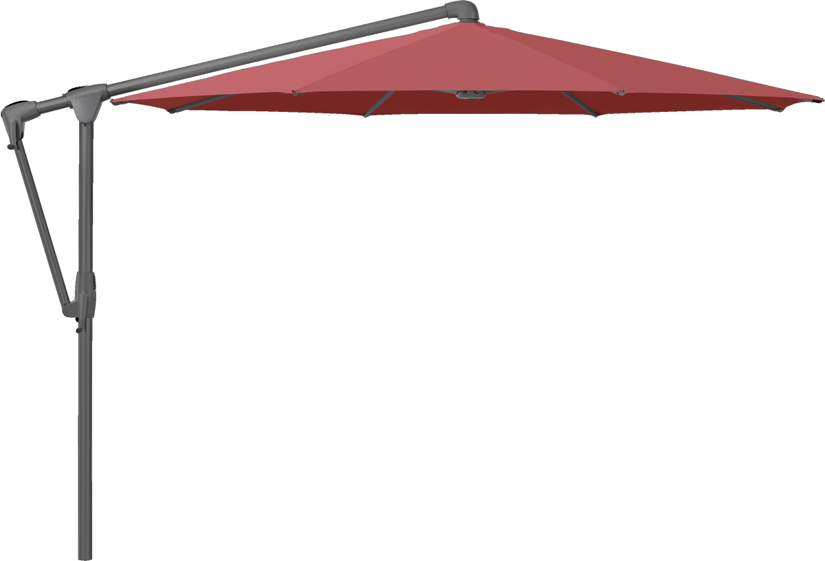 Glatz Parasol SUNWING Casa rond Cat.5 637 Cherry Alu laque anthracite