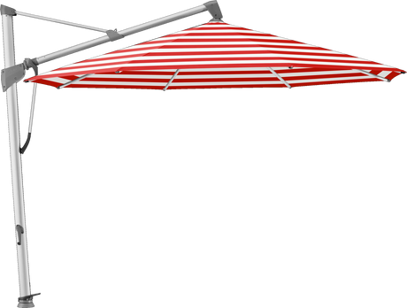 Glatz Parasol SOMBRANO® S+ rond 800 Red Stripe Alu naturel eloxé
